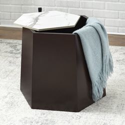 New Drum End Table with Hidden Storage