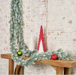 Wicker Fark Set of 27' Decorative Cedar Garlands Winter White,
