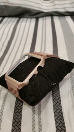 Apple watch 42mm rose gold band with frame.