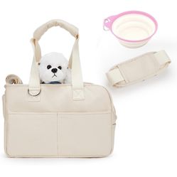 Dog Carriers for Small Dogs, Puppy Dog Carrier for Small Dogs with Multiple Pockets, Breathable Mesh and Soft Cushion, Small Dog Travel Tote Bag for H