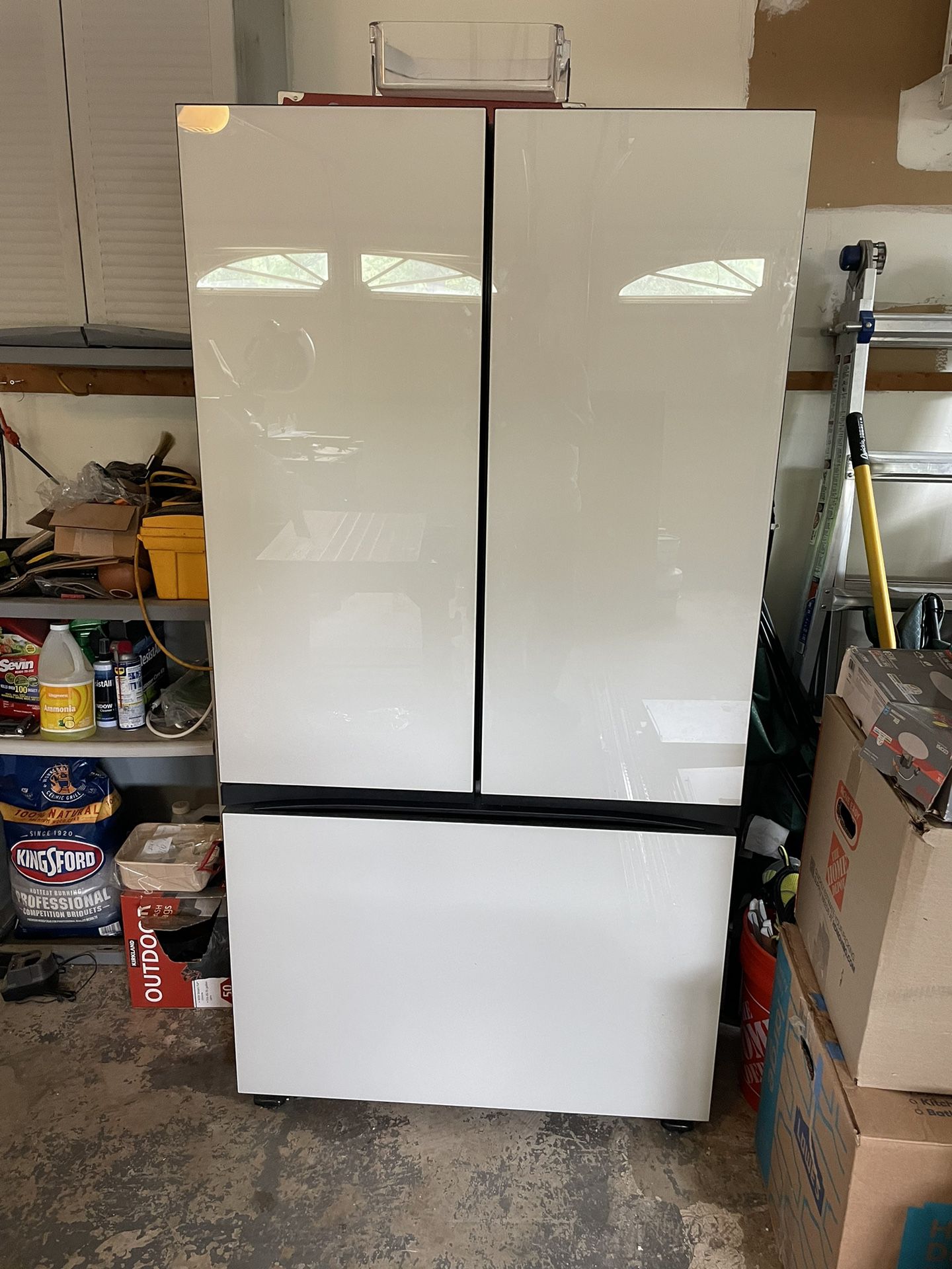 Bespoke 3-door French Door Refrigerator (30cu.ft.) With Beverage Center In White Glass