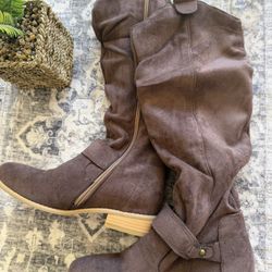slouchy knee-high boots