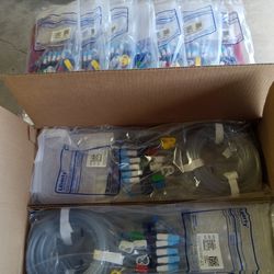 Liberty Cycle Set Single Patient Connector W/ Extended Drain Line LOT of 17 NEW. HOME DIALYSIS 