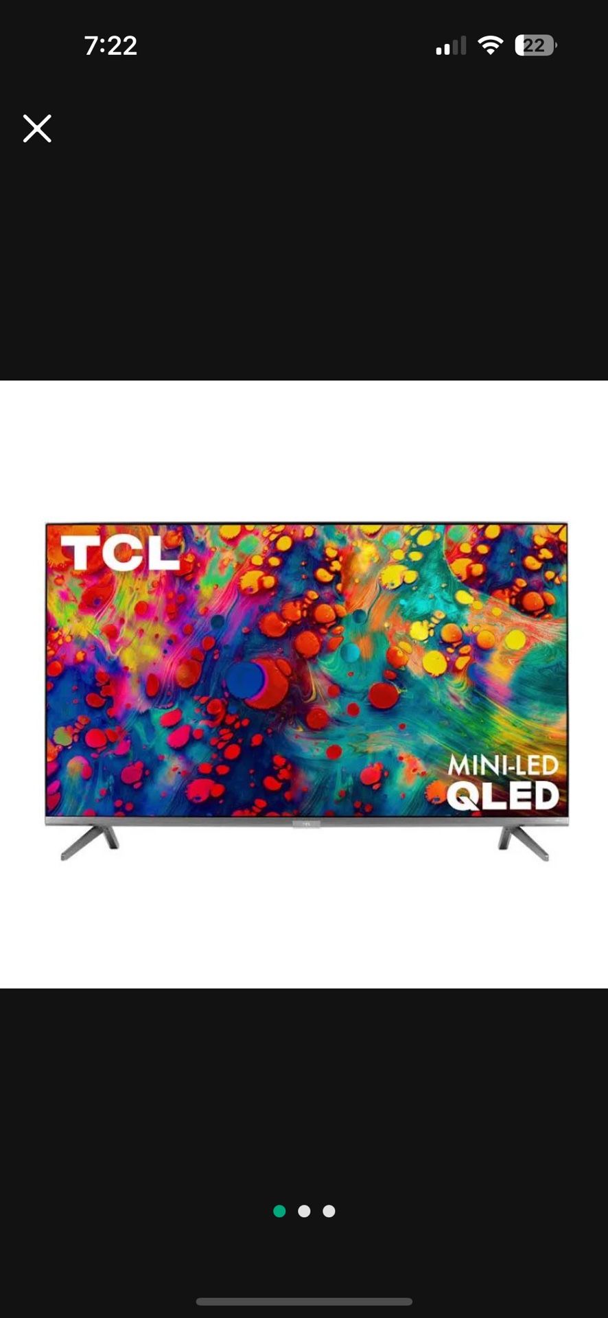 75” Inch 4K 120-Hz TCL HDR Roku tv