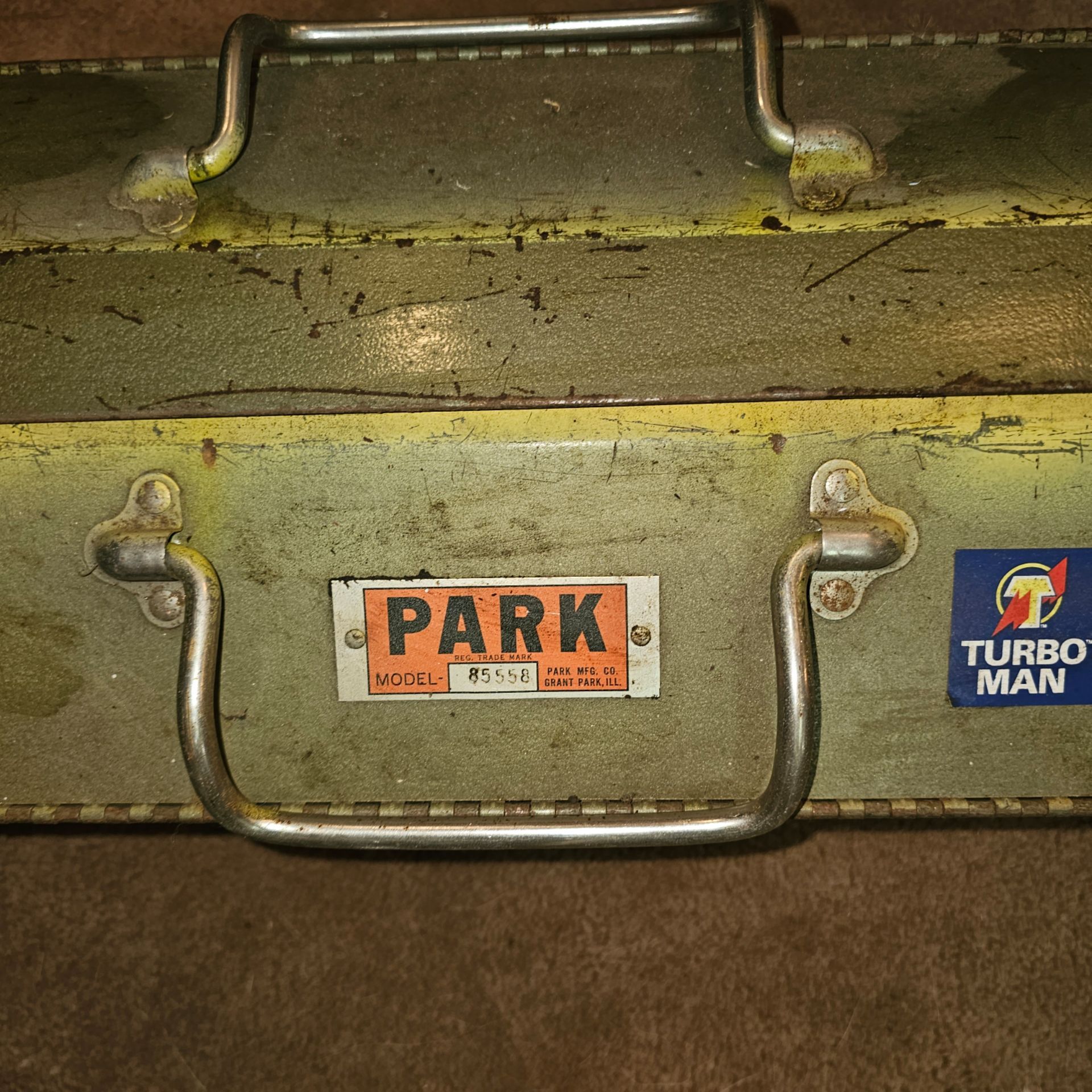 Green Vintage Metal Tool Box