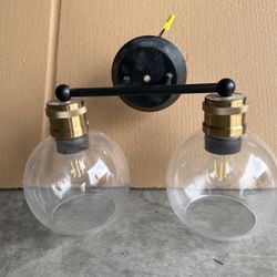 Black/ Bronze Bathroom Light Fixtures, 2-Light Brushed Nickel Bathroom Vanity Light