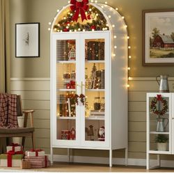 Brand New In Box Modern Arched Cabinet Console Buffet Pantry!