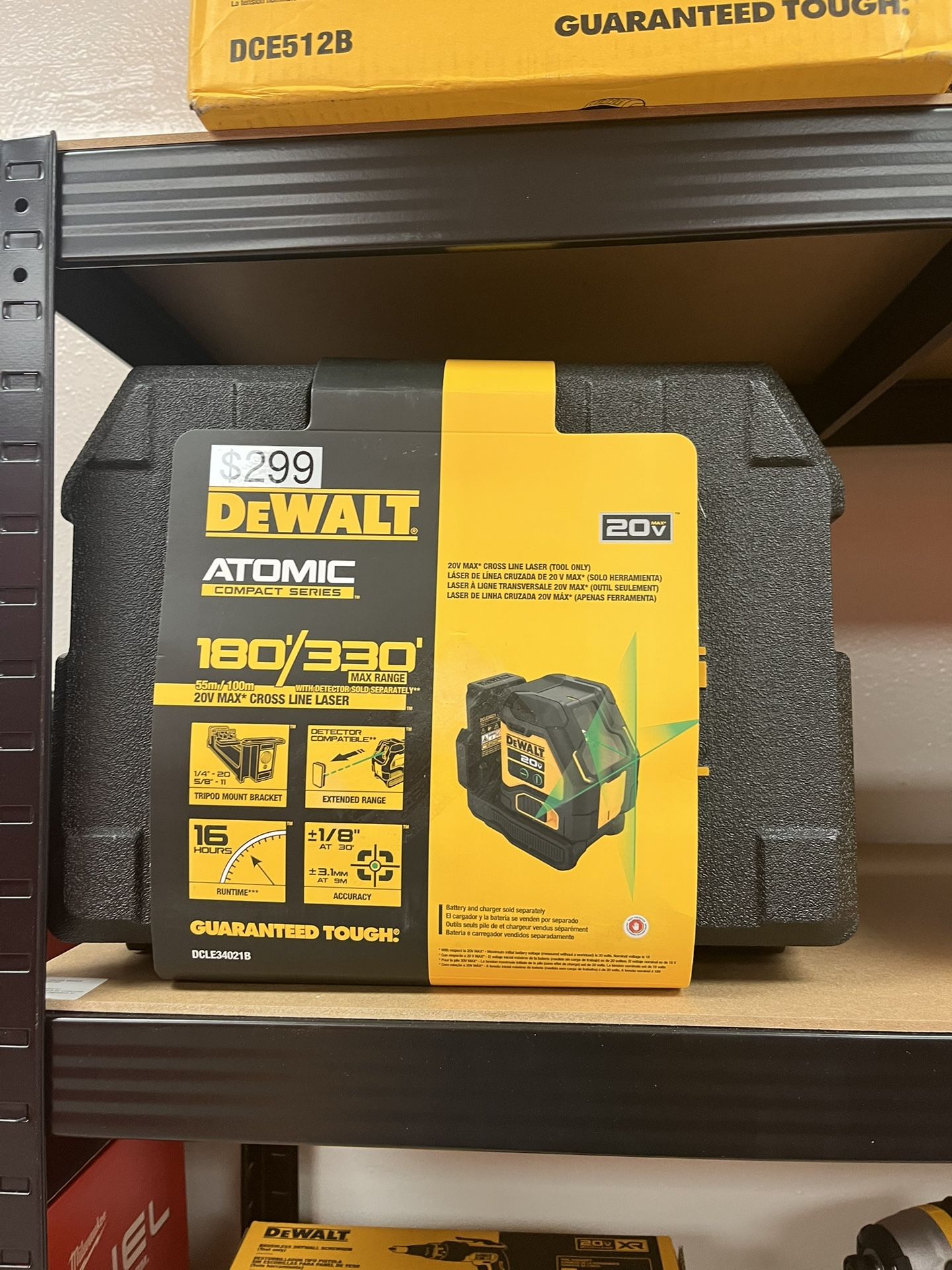 Dewalt 20V MAX* CROSS LINE LASER (TOOL ONLY)