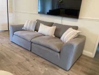 RH Cloud Dupe Oversized Gray Sofa – Feather Filled