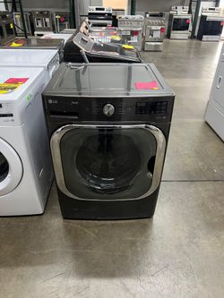 LG TurboWash High Efficiency Stackable Steam Cycle Smart Front Load Washer - Black Steel Lavadora