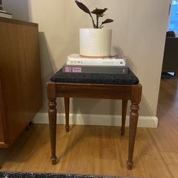 Vintage Mid-Century Modern Singer Sewing Machine Storage Bench Vanity Seat Stool walnut 