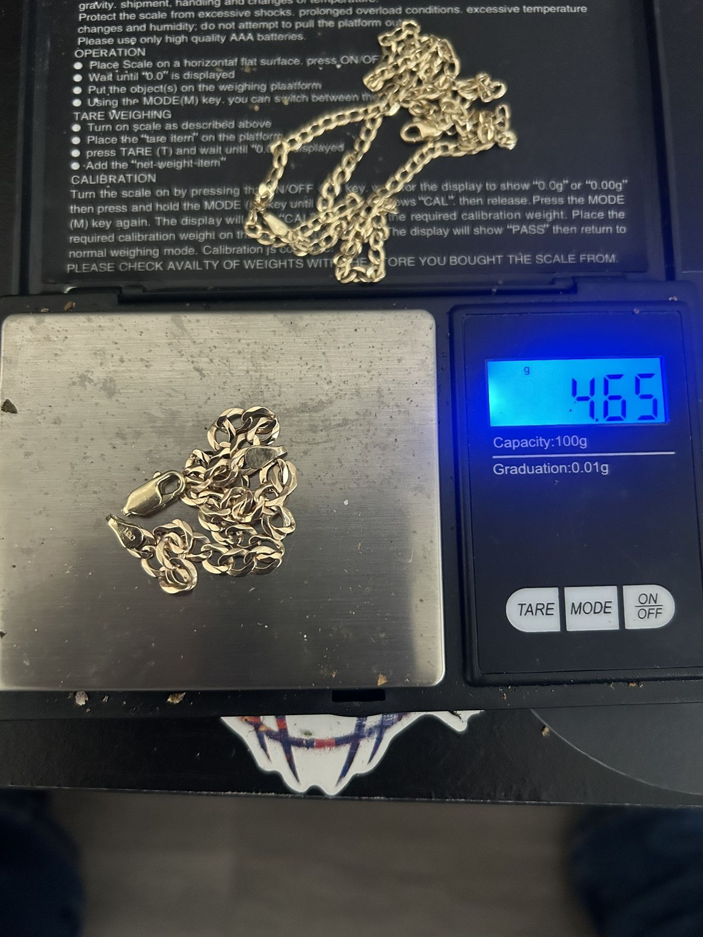 14k Cuban Bracelet 4.6 Grams