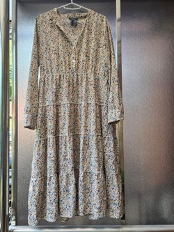 Floral Tiered Maxi Dress Long Sleeve