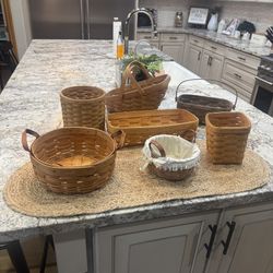 Longaberger Hand Crafted Wooden Baskets (set of 7) - Vintage