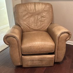 Tan Leather Recliner Chair – Comfortable Living Room Chair