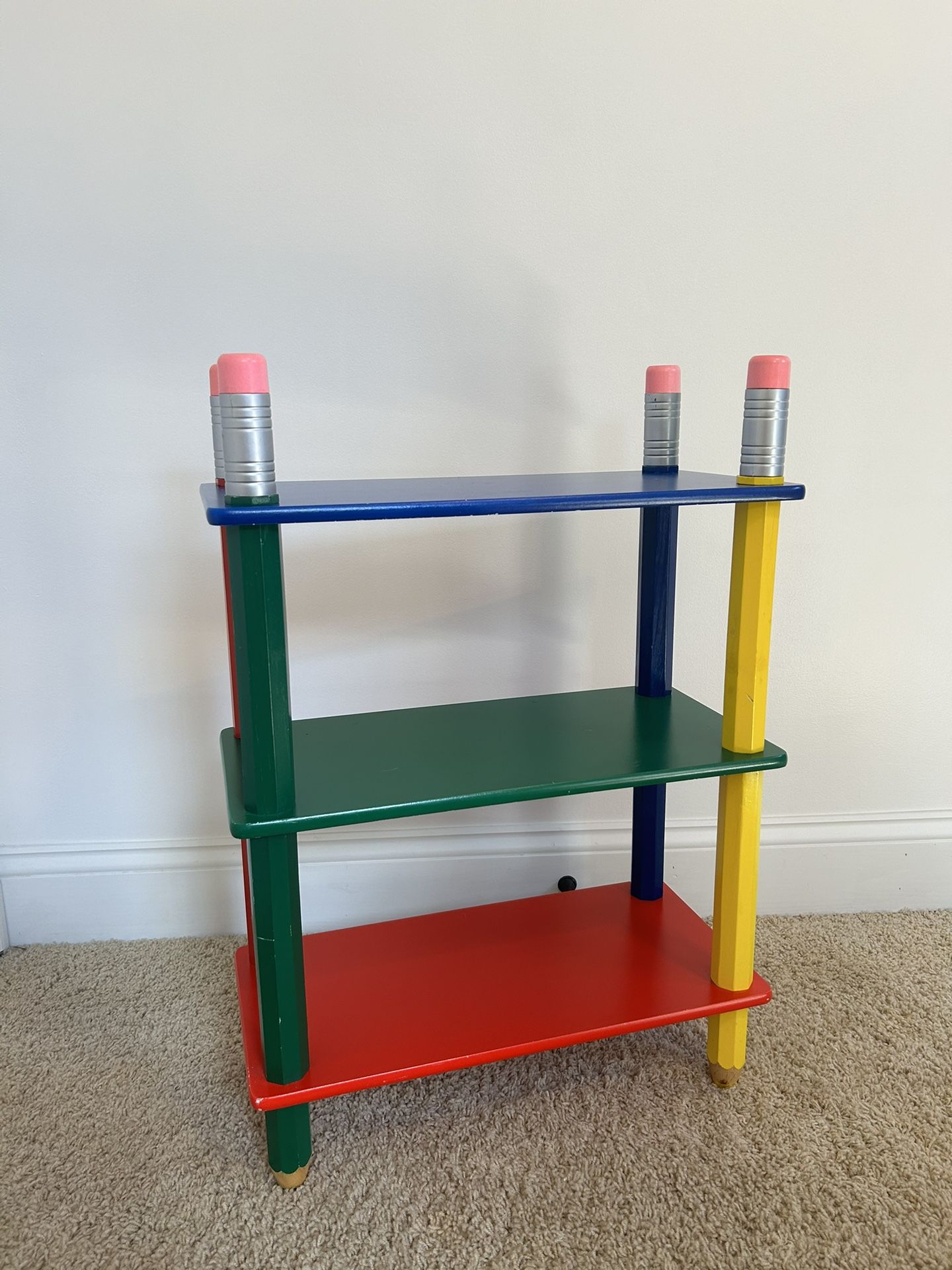 1980s Pop Art Multicolor Lacquered Pencil Shelf -Pierre Sala Style