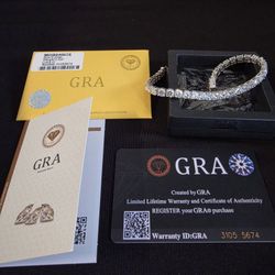 MOISSANITE BRACELET 20CT 5MM 8" 18K /925SS GRA REPORT AND WARRANTY CARD PASSES DIAMOND TESTER!