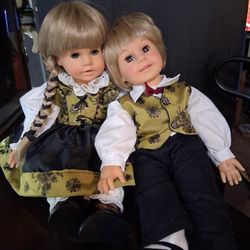 Vintage Vinyl German Dolls 18" 