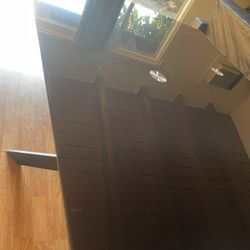 Black Glass table With Metal Legs