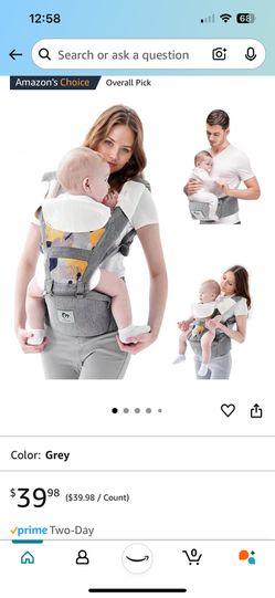 Baby Carrier, Bellababy Multifunction Baby Carrier Hip Seat (Ergonomic M Position) for 3-36 Month Baby, 6-in-1 Ways to Carry, All Seasons, Adjustable