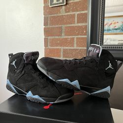 Air Jordan 7 Retro Black Chambray Lt Graphite Size 9.5 BRAND NEW!!! 