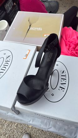 Michael Kors Black Leather Heeled Sandal