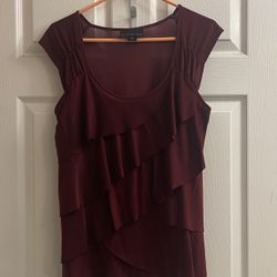 Ladies Nice Top In Wine Color Size XL 