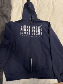 Final Fight Hardcore XL Zip Up Hoodie Navy