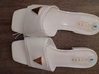 Guess White galynn slide sandals