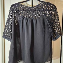 Jennifer lopez black blouse size small