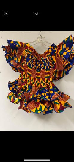 African Authentic Kente And Women Top 