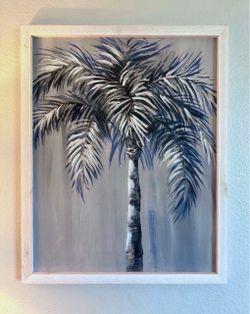 Framed Palm Tree Canvas Painting