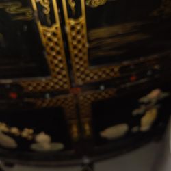 Vintage Asian Corner Cabinet