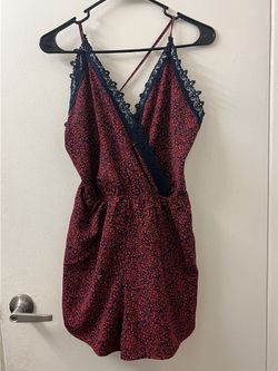 Red & blue romper