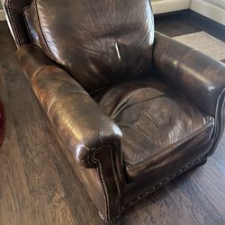 Leather Chair With Matching Ottoman