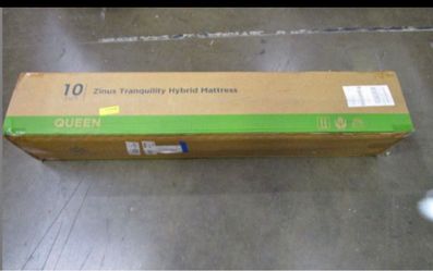 Zinus Tranquility 10" Medium Hybrid Mattress, Queen Retail $175 Factory Sealed