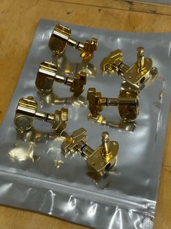 JIN HO Gold Guitar Tuners Set (6) Made in Korea – New