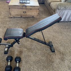 Adjustable Workout bench 15lb Dumbbell 40lb Dumbbell 