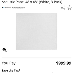 Sound Panels - Primacoustic Broadway 2" Thick Broadbande Acoustic Panel 48 x 48" (White, 3-Pack)