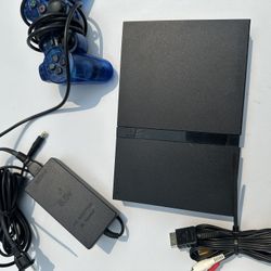 Sony PlayStation 2 Slim Console Bundle – SCPH-77001 Black + Controller, Cable