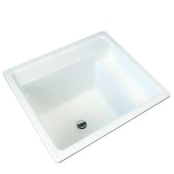 Vector 22 in. x 25 in. Fiberglass Self-Rimming MultiTask Sink in White
