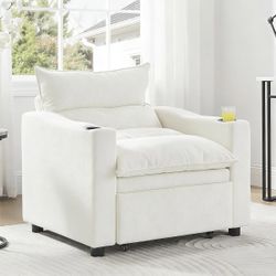 New assembled Sleeper Sofa Chair Bed, Convertible Sofa Chair 3-in-1, Adjustable Sleeper Chair Pullout Sofa Bed with Modern Velvet Fabric for Living Ro