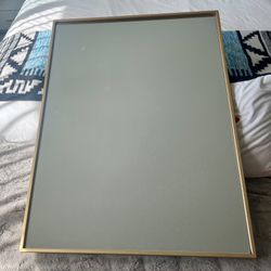 Gold metal framed rectangular wall mirror 34x24