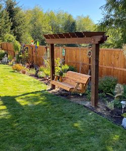 porch swing and pergola, custom made for you