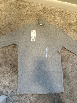 Women small ribbed high neck t-shirt long sleeve new