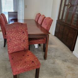 Dining Room Table, Chairs and China Cabinent