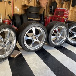 Set of 4 20” OZ Racing Forged 3 Piece Wheels 5x130 Porsche Specs