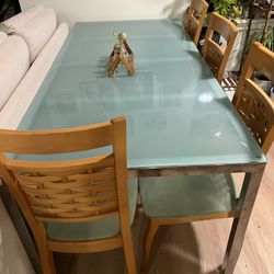 Glass Table With 4 Chairs