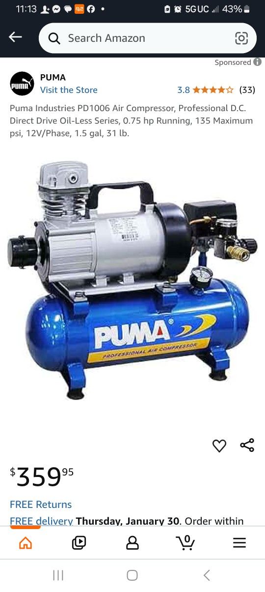 Puma Oil Less Air Compressor