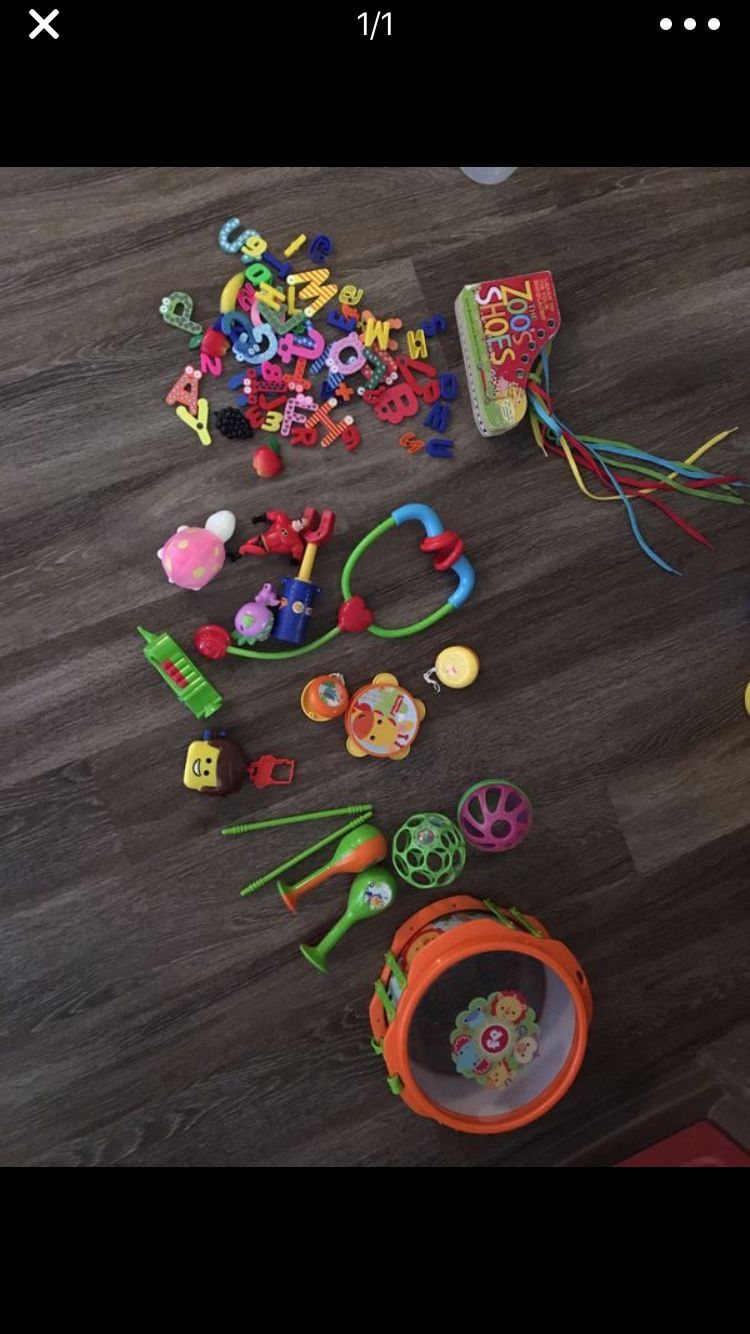 Toys lot infant toddler musical instruments magnetics book